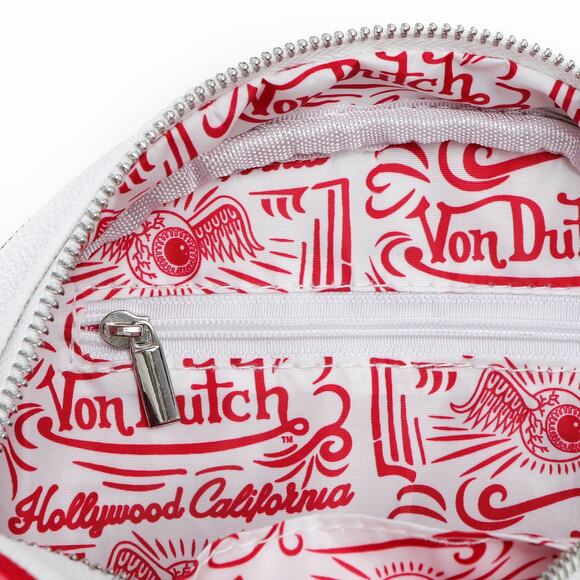 Von Dutch Crossbody Bowling Bag Flying Eye White Red Two Tone Y2K New With Tags - Picture 3 of 14